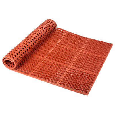 Anti- Slip Rubber Floor Mat With Interlocking Part Commercial Grade Grease Resistant Non-Slip Recycle Floor Mats