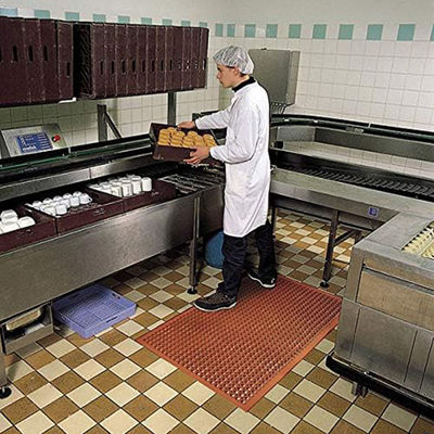 Anti- Slip Rubber Floor Mat With Interlocking Part Commercial Grade Grease Resistant Non-Slip Recycle Floor Mats